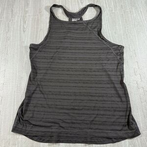 Zella Black Striped Sheer Athletic Tank Top Womens Sz M